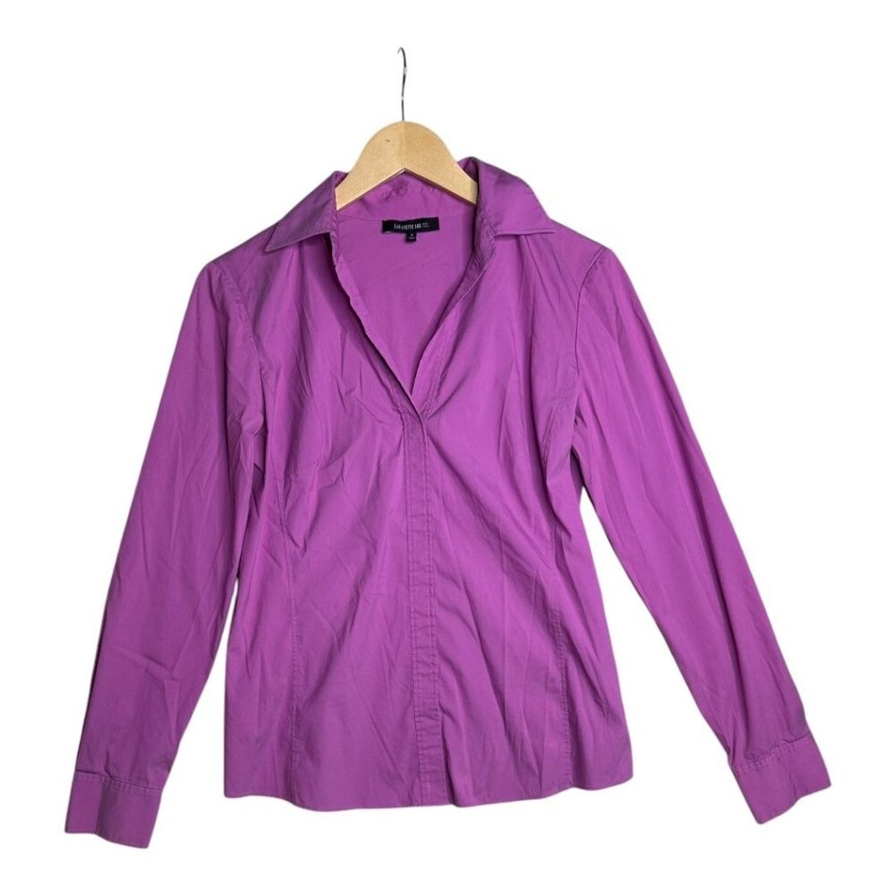Lafayette 148 Side Zipper Closure Long Sleeve Blouse size‎ 2 Purple